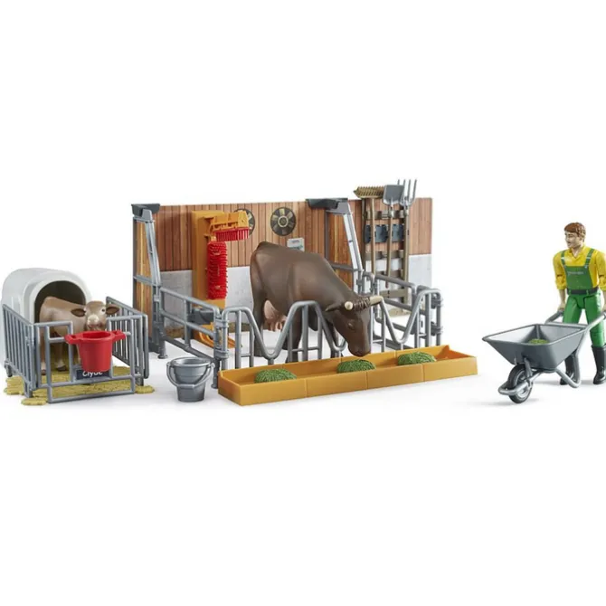 BWorld Cow & Calf Barn with Farmer