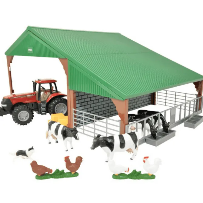 Farm Building Set with Case Tractor