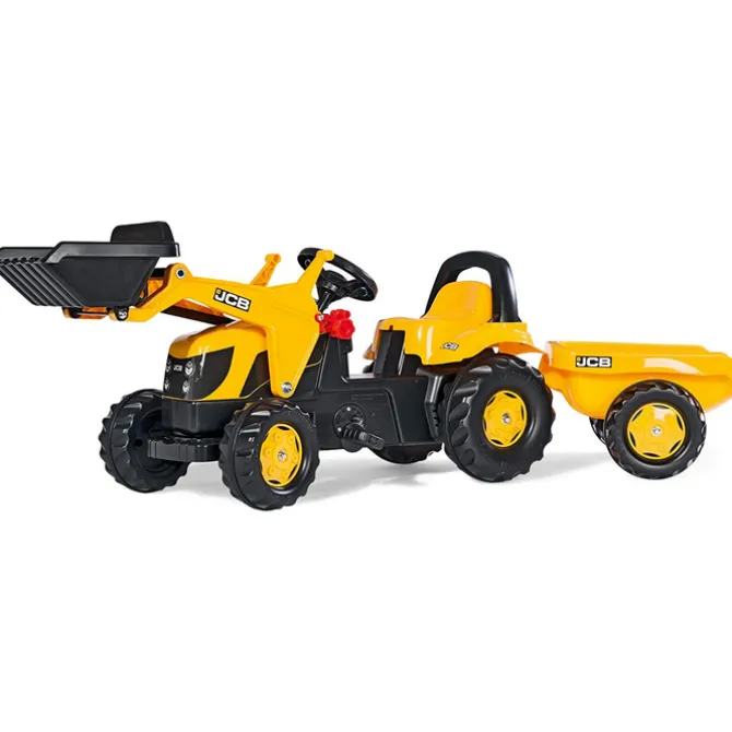 JCB Pedal Tractor with Frontloader & Trailer