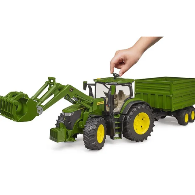 John Deere 7R350 Tractor with Frontloader & Tipping Trailer