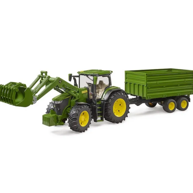 John Deere 7R350 Tractor with Frontloader & Tipping Trailer