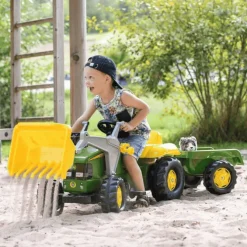 John Deere Rolly Kid Tractor & Trailer with Frontloader