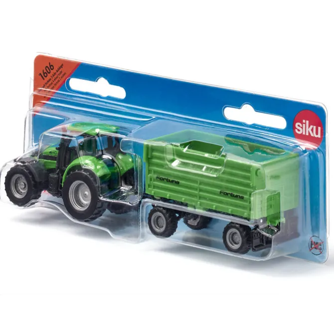 Mini Deutz-Fahr with Fortuna 4 Wheel Trailer