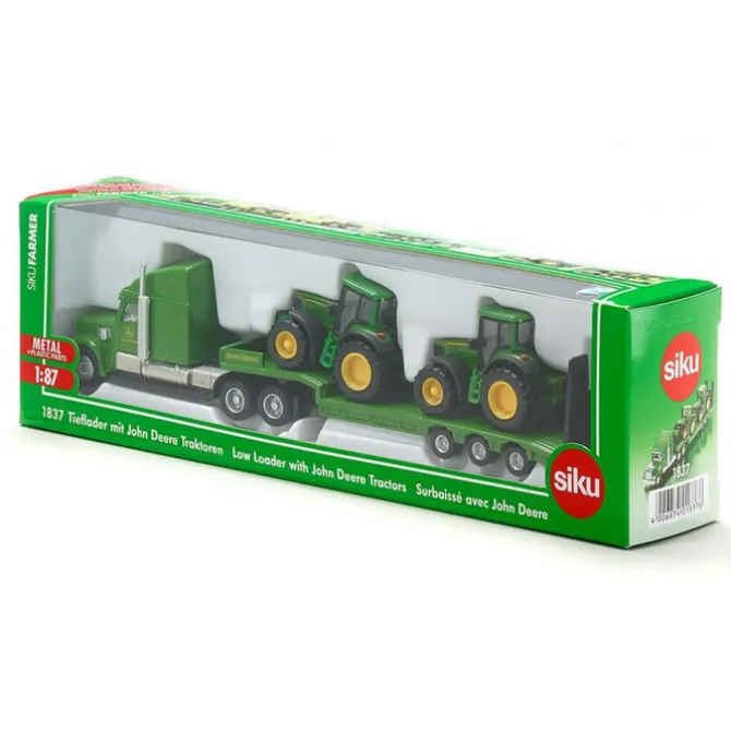 Mini John Deere Low Loader & 2 Tractors