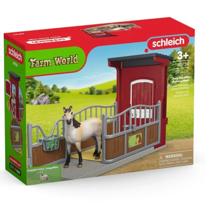 Pony Box with Mustang Mare Toy Playset