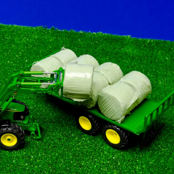 4 Round Wrapped Silage Bales