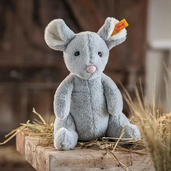 Steiff Soft Cuddly Cheesy Mouse Sitting - 19cm