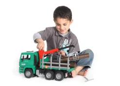 Timber Truck with Loading Crane & 3 Logs
