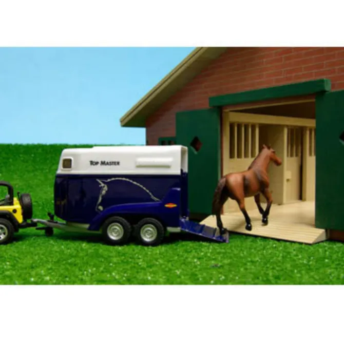 Wooden 9-Horse Stable