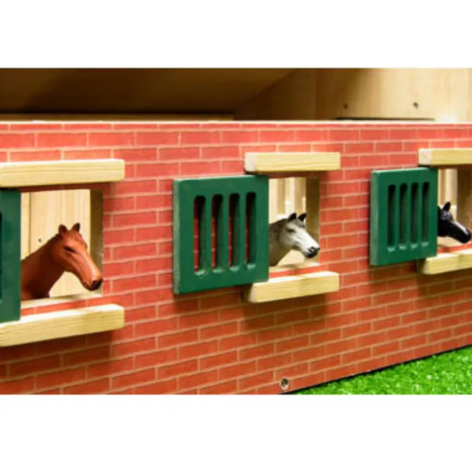 Wooden 9-Horse Stable